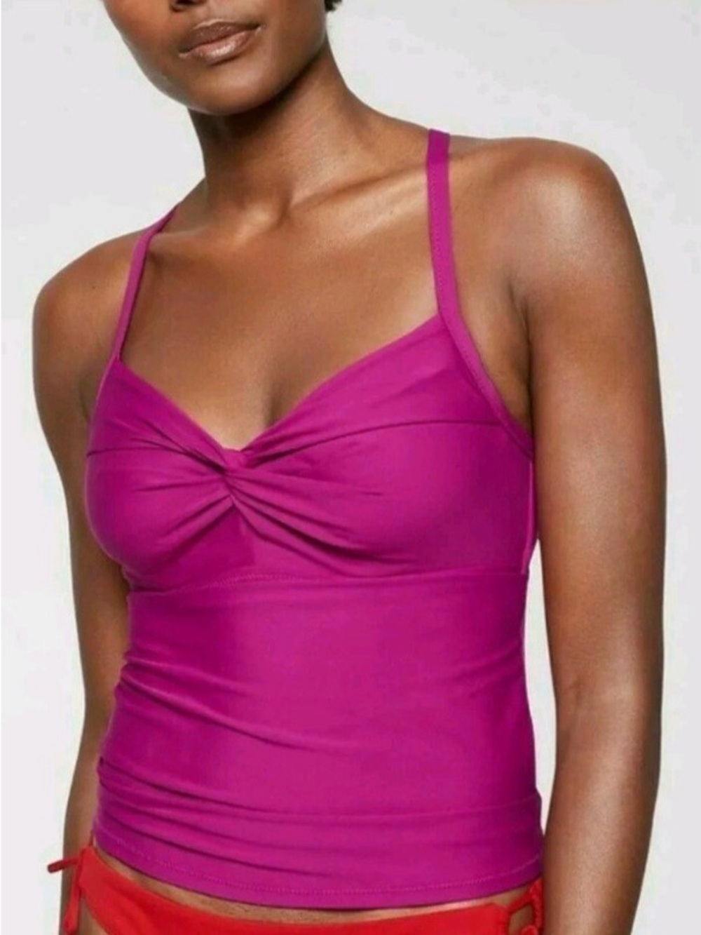 Athleta Women’s Twist-Front Magenta Swim Tankini